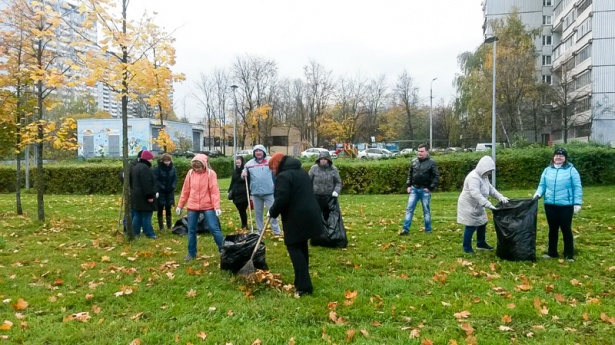 Народный парк «Панфиловский» очистили от мусора и листвы